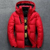 Warm Men's Jacket Casual Puffer Coat with Stand Collar and Hood - Himpall
